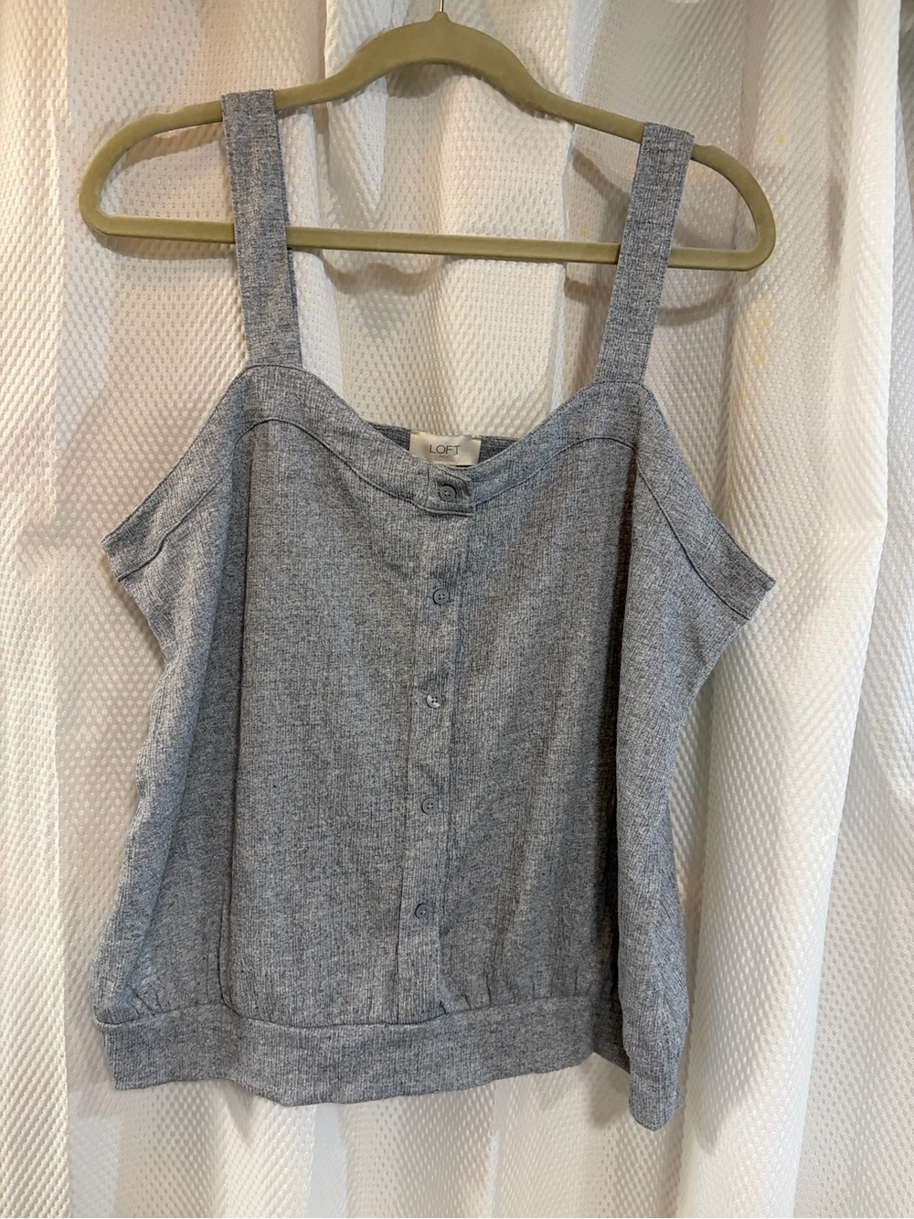 LOFT Outlet Women’s Light Heather Gray Button-Front tank top